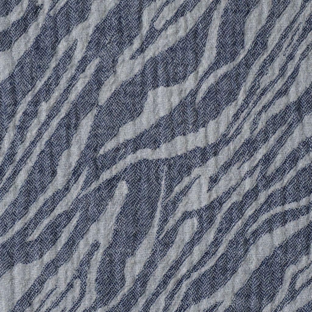 Musselin Double Gauze Jacquard Zebra blaugrau hell